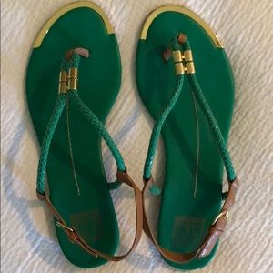 DV sandals green and gold